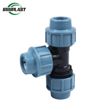 Hdpe Compression Fitting TEE with Good Price PP Flange Water 3 Years Equal BSPT PN16 Hexagon ISO9001 COC Irriplast Casting 2001